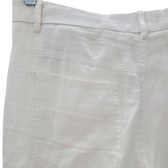 Banana Republic Off‎ White Linen Flat Front Straight Leg - Picture 11 of 16